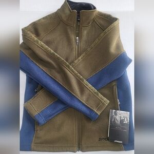 Spyder Khaki and Blue Zip-Up Jacket Size S FALLEN PATRIOTS